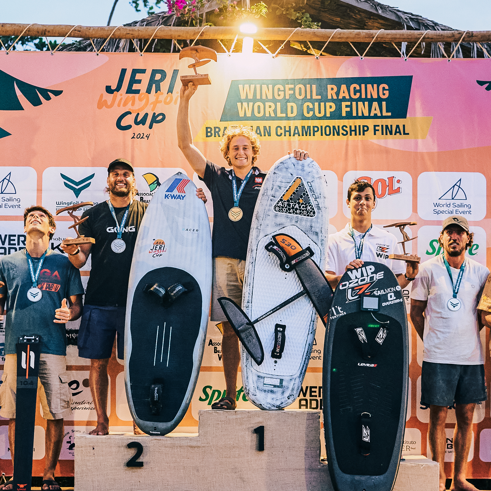 The last day of competition at the IWSA Wingfoil Racing World Tour final round in Jerocoacoara, Braz