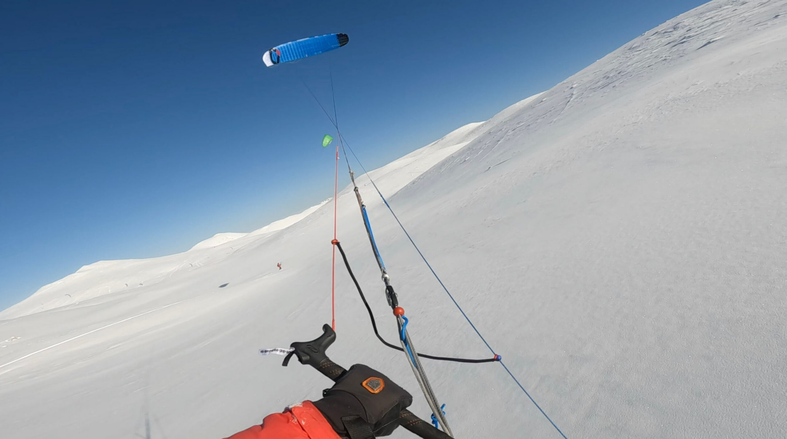 Looping a snowkite for power